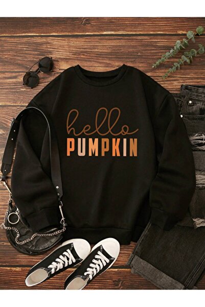 Deocept Φούτερ Unisex Oversize Pumpkin Printed