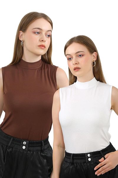 JustMORE 2-Piece Sleeveless Bodysuit Set for Women