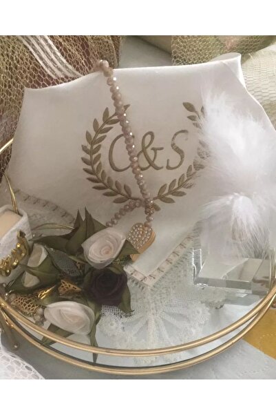 Melik özel Söz mendili ve inci tesbih kişiye Özel hediye 2 li set