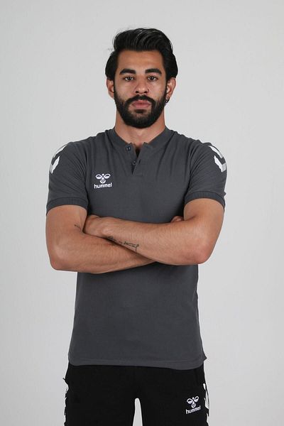 hummel Βαμβακερό μπλουζάκι Armin Anthracite Baby Collar