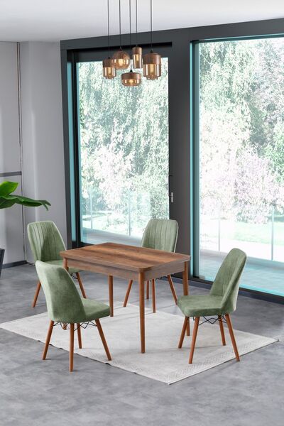 Hardalım Consept Lavanta Barok 70x110 Sabit Masa Sandalye Takımı , Mutfak Mas...