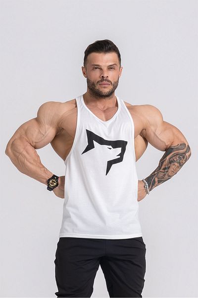 Gymwolves Αθλητής ανδρών | Stringer | Προπόνηση Tanktop | Κρέμα | Σειρά Wolf