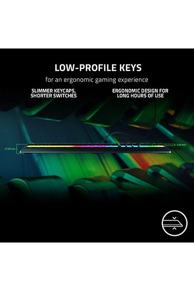 RAZER Ornata V3 - Low-profile Mecha-membrane RGB Gaming Keyboard - Black