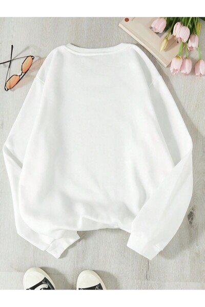Deocept Hanorac oversize cu decolteu rotund cu model de stele unisex