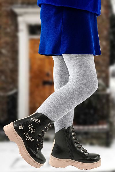 BYŞ Moda Неплъзгащи се цветни подметки с топла подплата, ежедневни ботуши за момичета