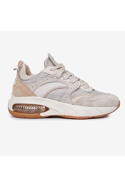 Greyder Women's Beige Genuine Leather Sports Shoes 4Y2Sa33780