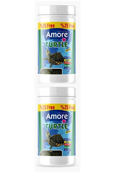 AMORE Turtle Green Calcium Sticks 2x125 Ml Su Kaplumbağası Yemi, Clear, Vitamin Seti