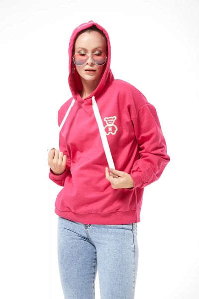 Go Veform Hanorac pentru damă cu glugă fucsia - ZN5030