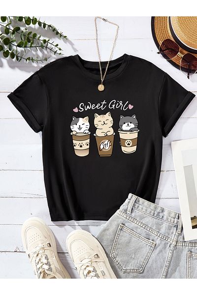 Let's Wear Тениска с графичен принт за момичета