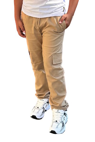 BayBayan Cream Colored Primary School Trend Trousers - Children, Elastic Waist