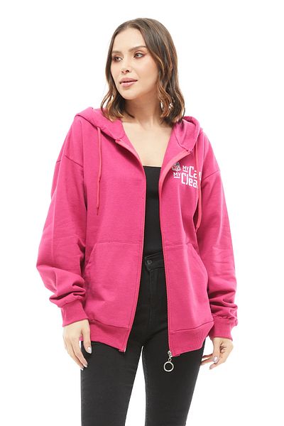Go Veform Hanorac de damă cu buzunar cangur fucsia - ZN5025