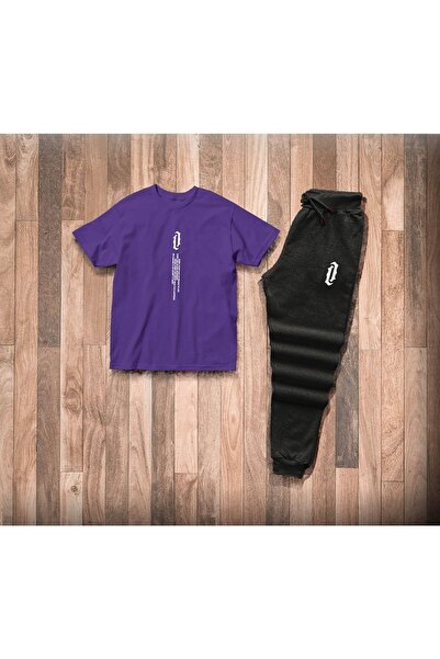 MEİLİFENG Set de tricou și pantaloni de trening pentru bărbați, cu imprimeu v...