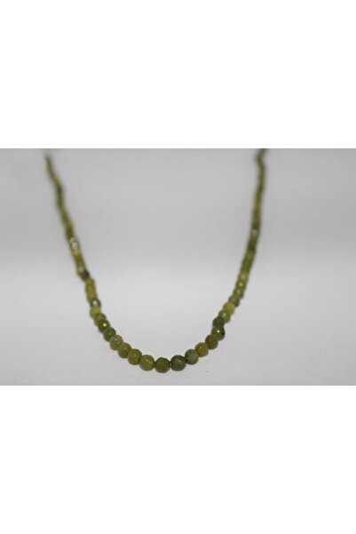 Yasamtohumu Bileklik Boy Peridot (ZEBERCET) Taşı Faset Kesim Yarım Dizi 4mm (18CM UZUNLUĞUNDADIR)