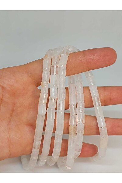 Yasamtohumu Cristal de cuarț - Brățară tăiată cilindrică, 5,5x7,5 mm jumătate...