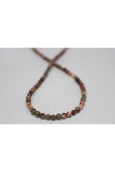 Yasamtohumu Bileklik Boy Jasper Taşı Faset Kesim Yarım Dizi 4mm