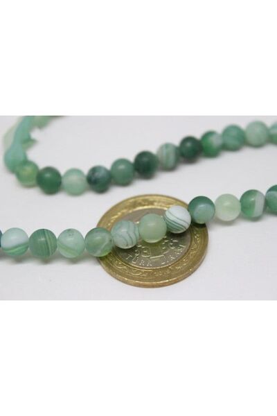 Yasamtohumu Bileklik Boy Akik Taşı Mat Yarım Dizi 6mm 18cm Uzunluğundadır