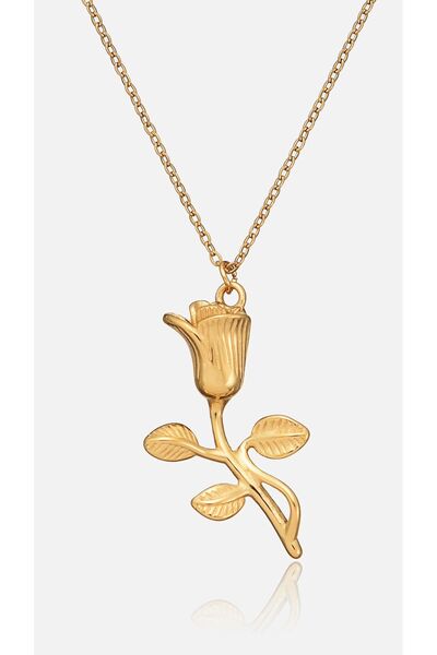 neslyaccessories 316L Çelik Gold Renk Gül Model Kolye