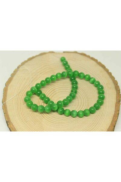 Yasamtohumu 8mm polu-niz mačka kamena narukvica sa očima - dužina 18cm (24165)