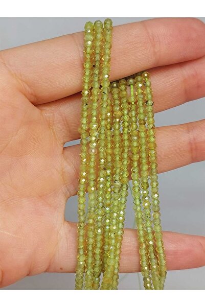 Yasamtohumu Намисто з каменів зеберсет-перидот - 2,5 мм, довжина 17 см, розмі...