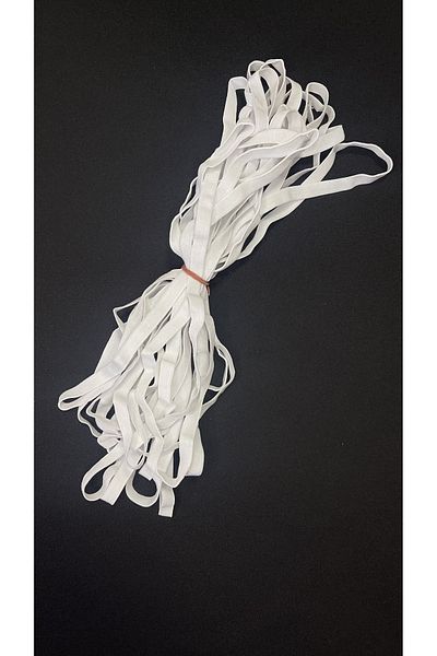 Ozpas White Woven - Elastic Waist and Arm Detail, 1cm Width 10m