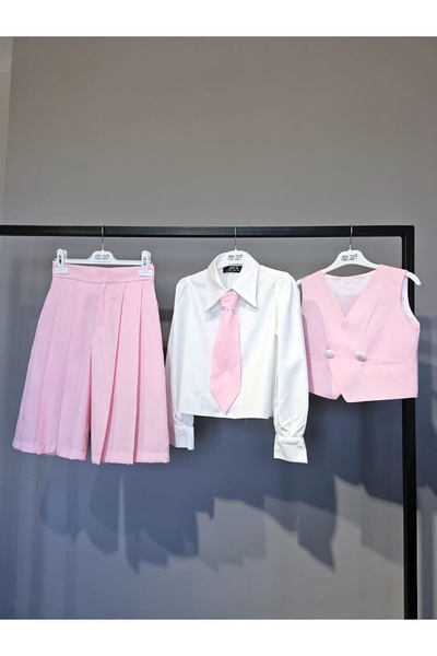 SCSTİL SCHOOL Skirt-Shirt-Vest-Tie Set