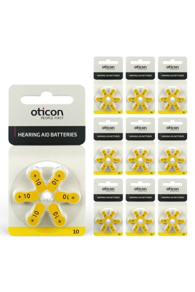 Oticon 10 Numara Işitme Cihazı Pili (10 Paket X 6 Adet= 60 Adet Pil)