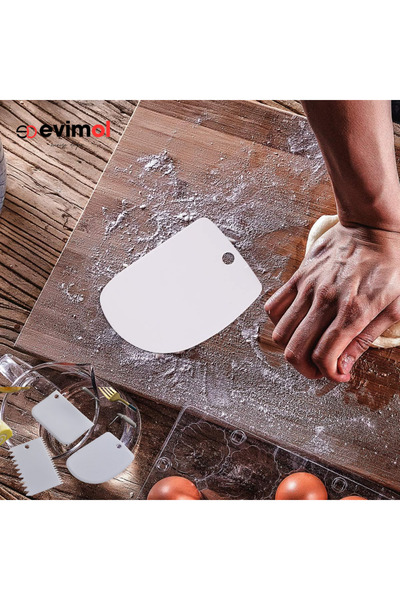 EVİMOL 3'lü Hamur Kesici Kazıyıcı Dekoratör Set Pasta Şekillendirici 3 Parça