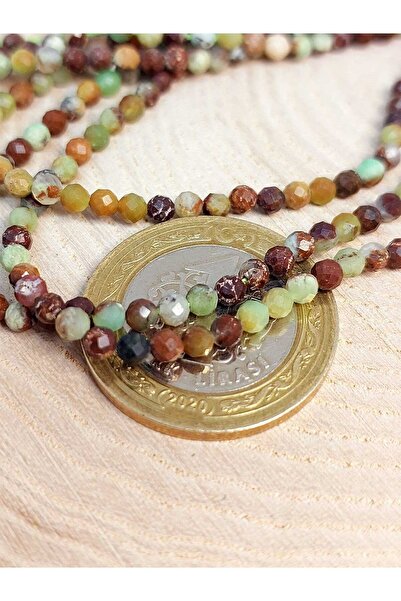 Yasamtohumu Браслет з кризопрасом 3 мм, довжина 17 см