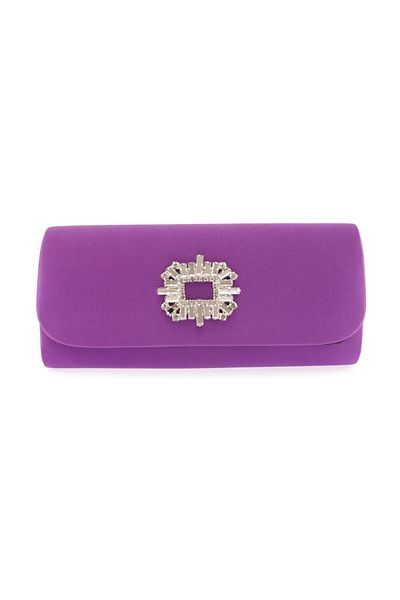 DGN Purple Satin Women's Evening Dress Clutch Bag - 65883152