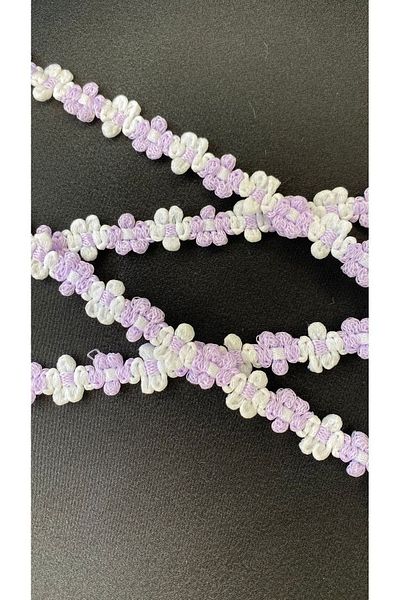 Ozpas Lilac-White Stripe Flower - 1 Cm, 3 Mt.