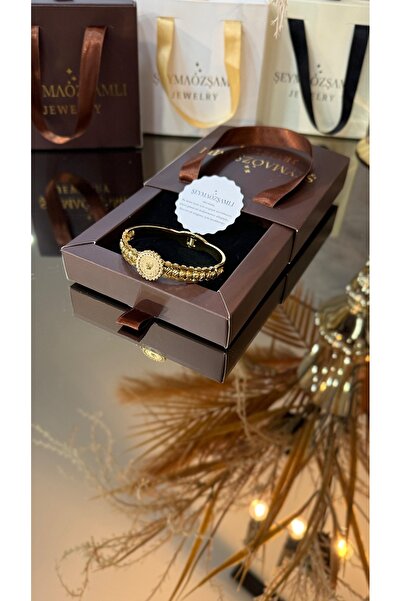 Şeyma ÖZŞAMLI Elegance Model Çelik Gold Kelepçe Bileklik ( Inci Bileklik Hedi...