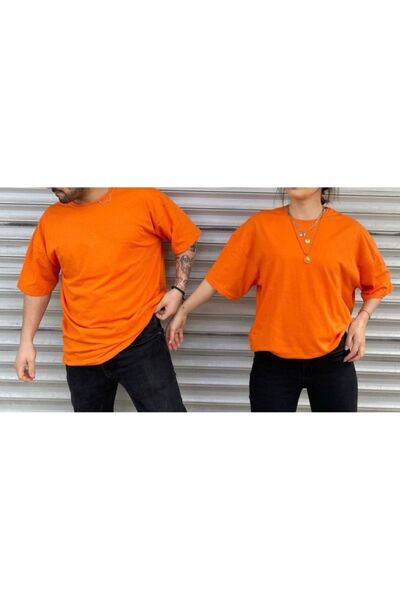 MEİLİFENG Combinație unisex oversize Lover - Tricou cu gât crew, pachet de 2