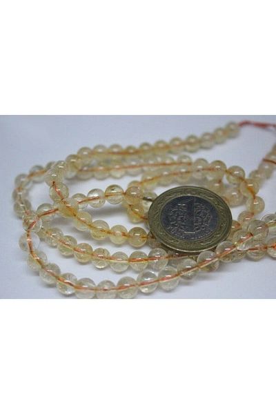 Yasamtohumu Brățară Citrine Stone Light Color 6mm Half Strand - Lungime 18cm