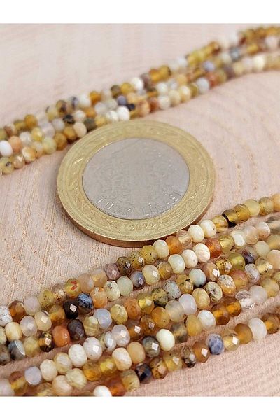 Yasamtohumu Șaibă de piatră opală - 2*2,5 mm brățară tăiată cu fațete Dimensiunea șirului (45452) Jumătate de șir (lungimea de 17 cm)