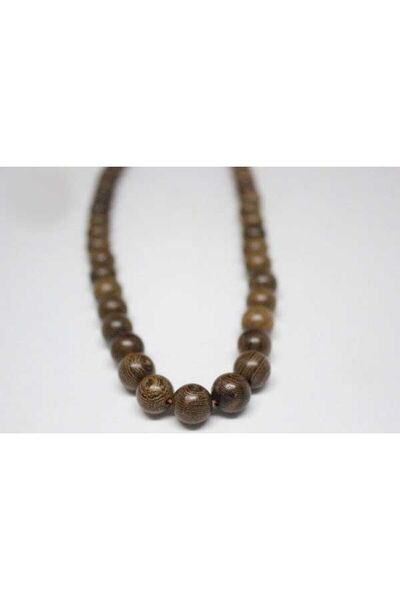 Yasamtohumu Βραχιόλι 10mm από ξύλο βένγκε - Μισή σειρά (μήκος 18 εκ.)