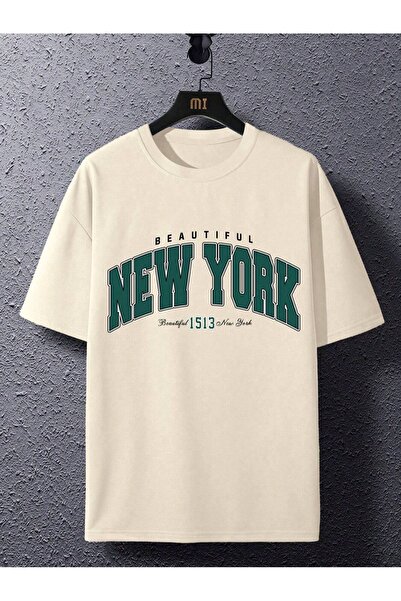 MEİLİFENG Tricou oversize unisex cu imprimeu New York