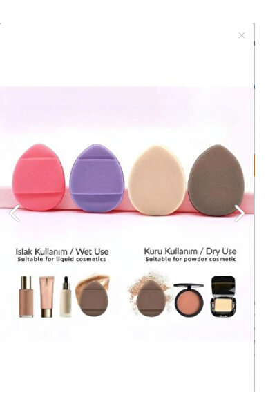 moc allure Parmak Makyaj Süngeri - Mini Puf Kapatıcı Pudra Süngeri 4 Adet