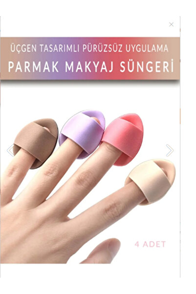 moc allure Parmak Makyaj Süngeri - Mini Puf Kapatıcı Pudra Süngeri 4 Adet