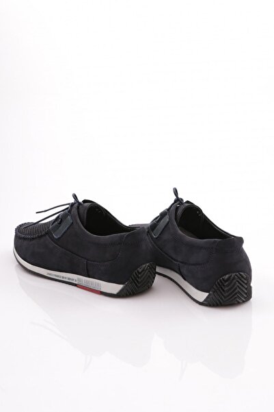 DGN Men's Comfort Shoes - Navy Nubuck, Genuine Leather, Perforated, 611033616