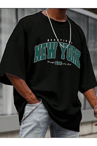 MEİLİFENG Tricou oversize unisex cu imprimeu New York