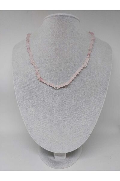 Yasamtohumu قلادة صغيرة غير شكل بحجم 4-6 مم من حجر الكوارتز الوردي