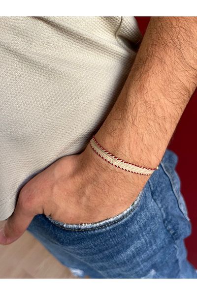 Juju Beige&red Whimsy Thick Rope Bracelet