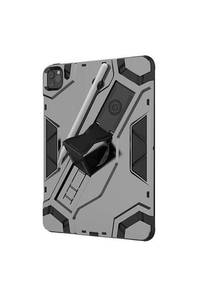 MOBAX iPad Pro 11 2023 Air 11 - Gray Silicone Case, Inch 2024 Case Armor Tank Tablet