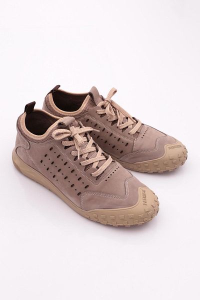 DGN Ανδρικά παπούτσια με κορδόνια casual sneaker σκούρο μπεζ-καφέ 2645828
