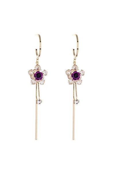 Alsade Kore Stil Bohem Gül Uzun Püskül Küpe