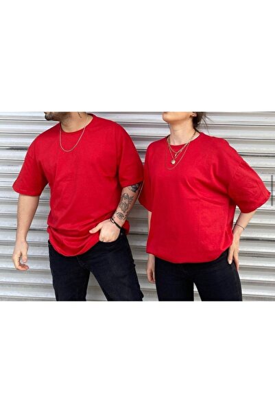 MEİLİFENG Dear Combination - Tricou roșu unisex cu gât crew, pachet de 2
