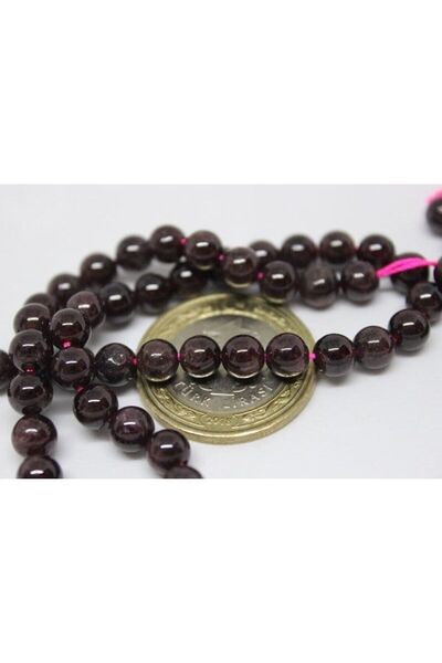 Yasamtohumu Bileklik Boy Lal (GRANAT) (GARNET) Taşı Yarım Dizi 6mm 18cm