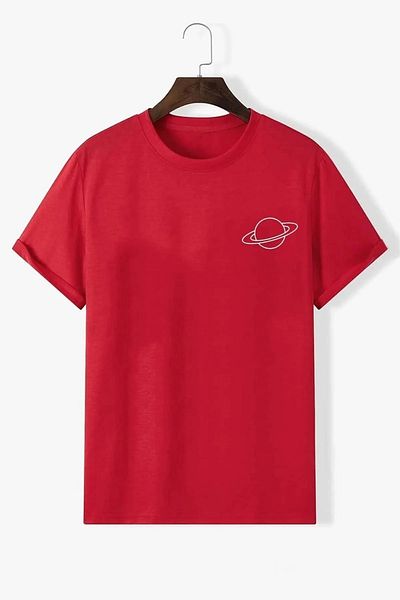 DAXİS Sportwear Company Saturn Printed Unisex Large Size T-shirt - Crew Neck