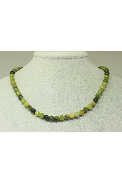 Yasamtohumu قلادة من حجر اليشم مقاس 6 مم - مشبك