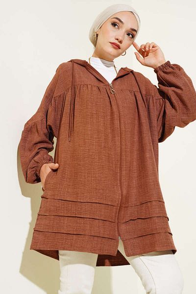 VOLT CLOTHİNG Schwarzer Damen-Hoodie aus Leinen mit Fledermausärmeln